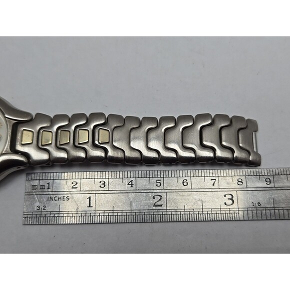 Croton Unisex Quartz 36mm Two Tone 23K Gold Plated Watch Date New Battery Japan - Picture 9 of 11